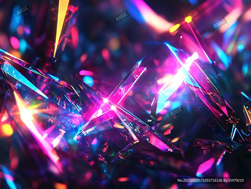 炫彩晶體光影夢幻場景