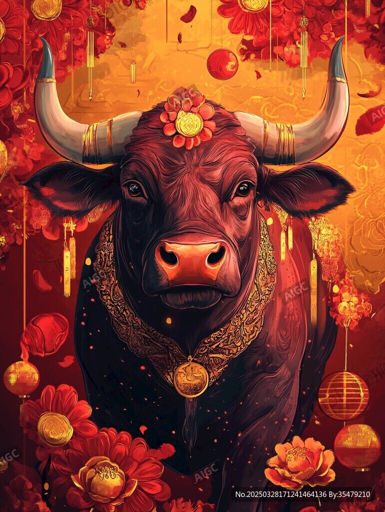 牛年祥瑞牛賀新春畫面