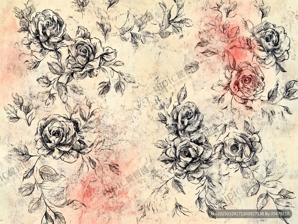 復(fù)古風(fēng)花卉圖案背景圖