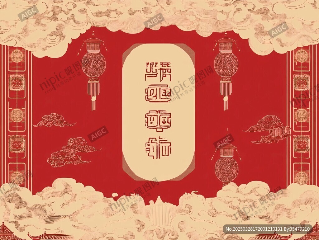 中式喜慶節日背景圖