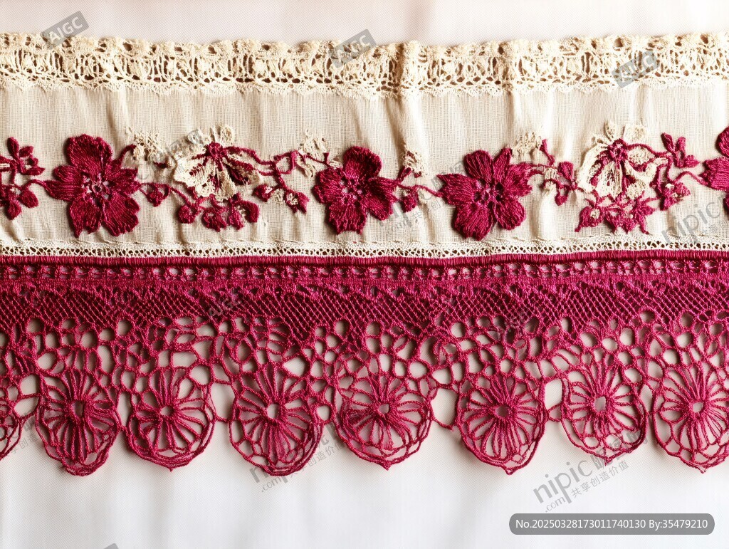 精美刺繡蕾絲花邊裝飾