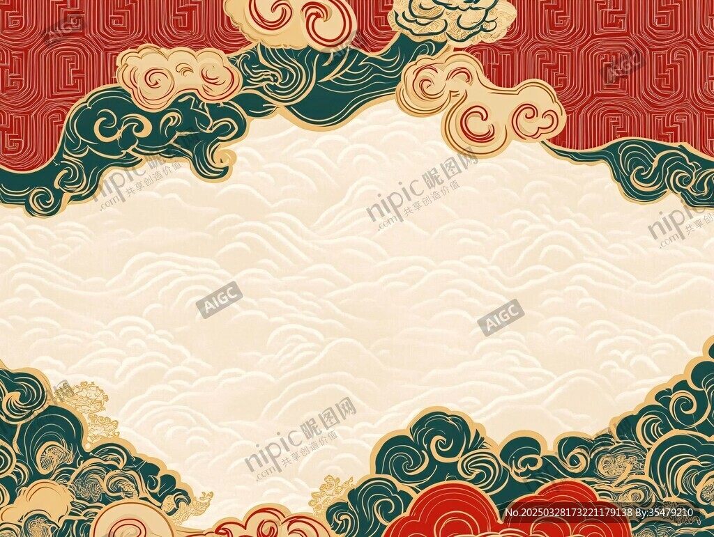 中式古典云紋背景圖