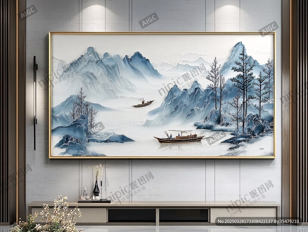 中式山水掛畫 意境悠遠(yuǎn)