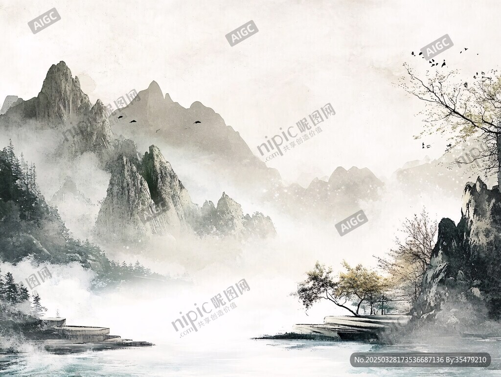 水墨山水間的詩意自然