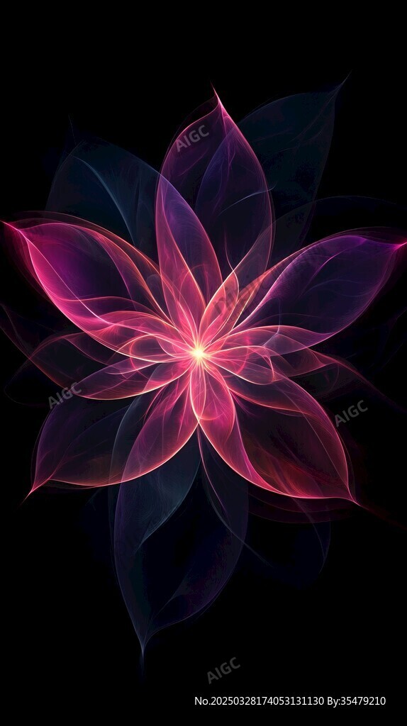 夢幻炫彩抽象花朵圖案