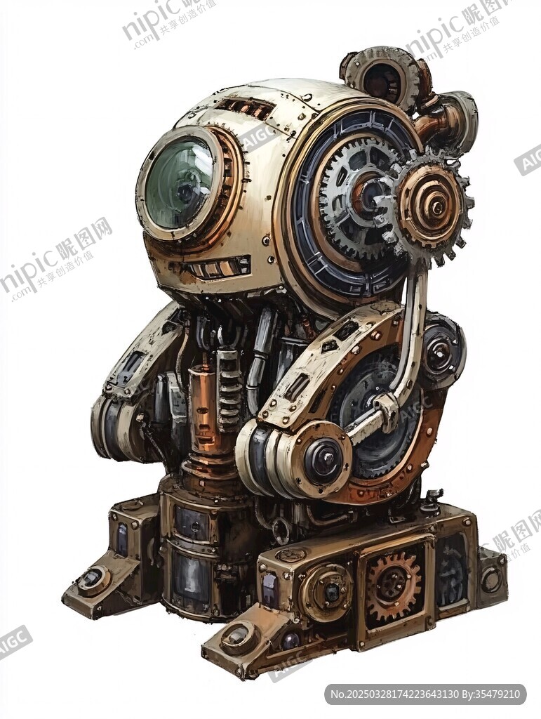 復古蒸汽朋克風機械機器人
