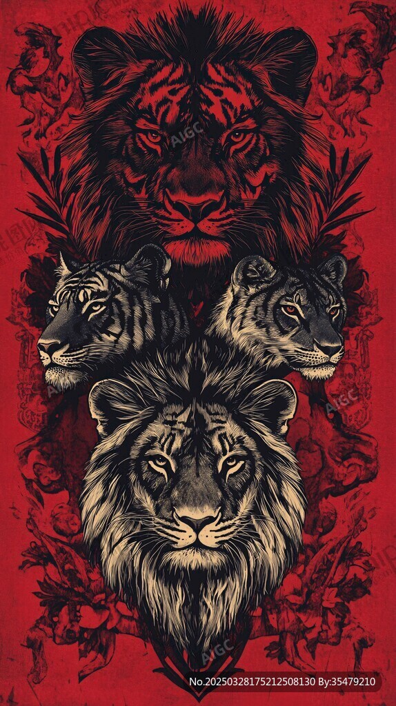 王者猛獸 虎獅霸氣圖騰