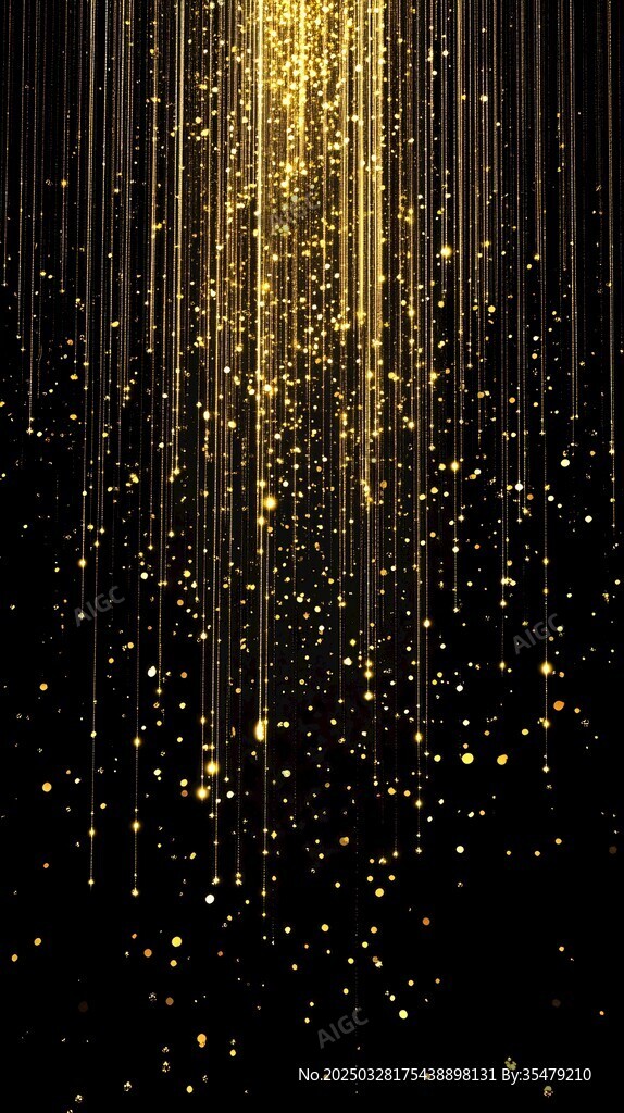 金色粒子垂落夢(mèng)幻背景