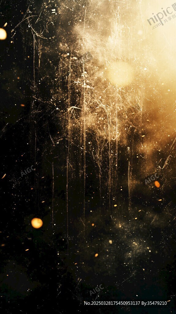 夢幻金色粒子星空背景