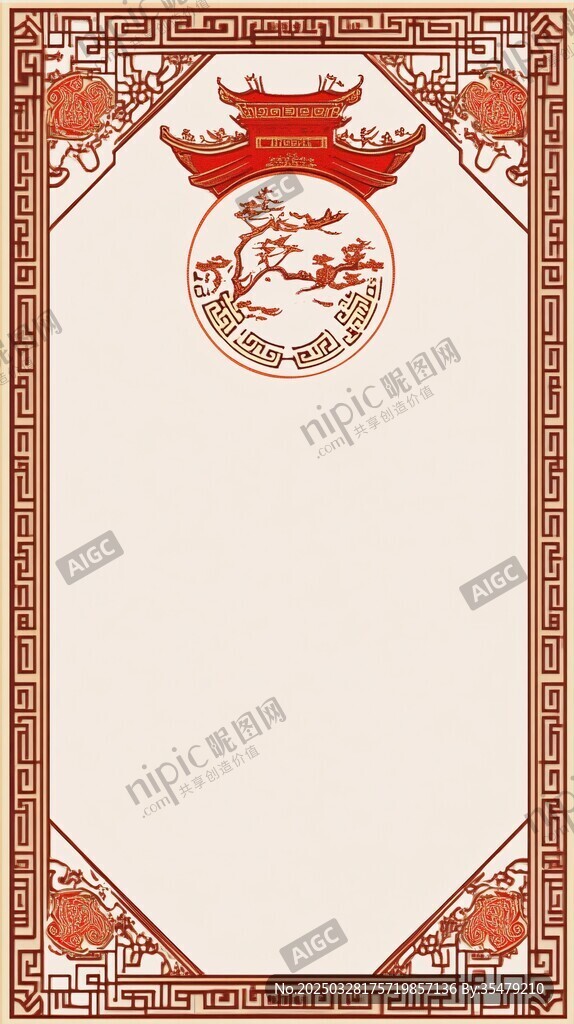 中式傳統邊框古典背景圖