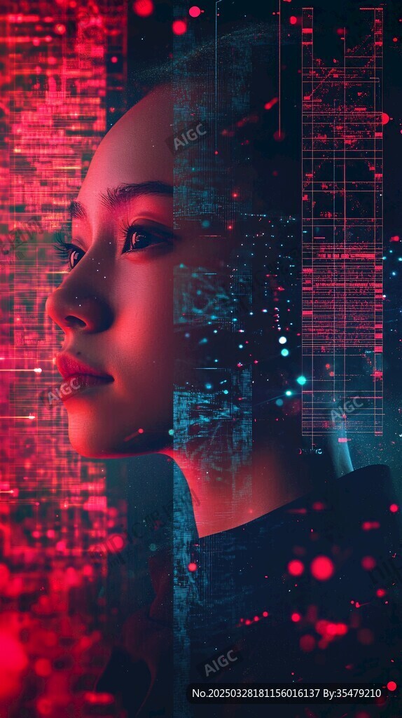 科技感女性的數(shù)字藝術(shù)形象