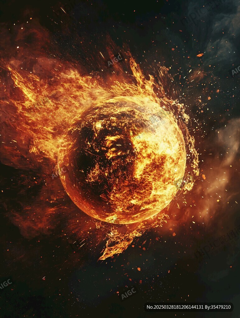 燃燒星球的壯麗太空景象