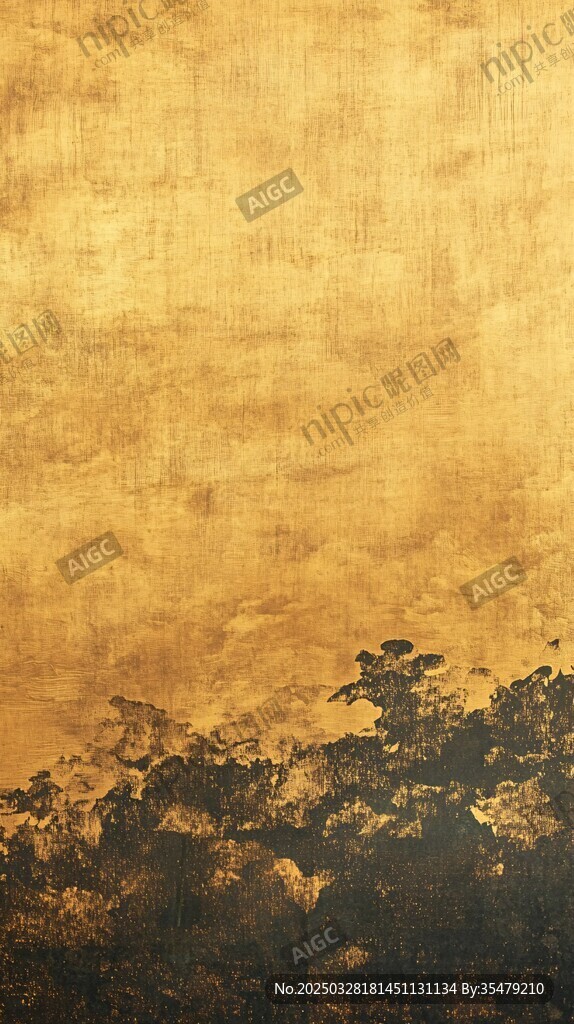 黃昏下的樹林剪影