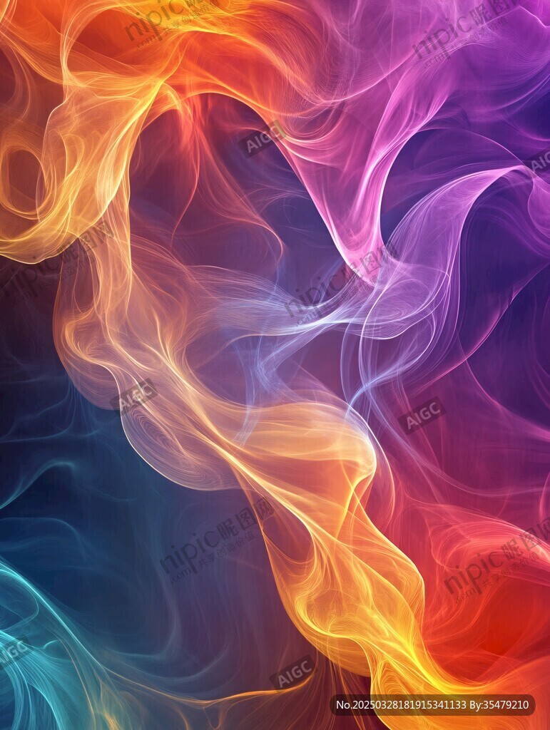 夢幻炫彩流動煙霧背景圖