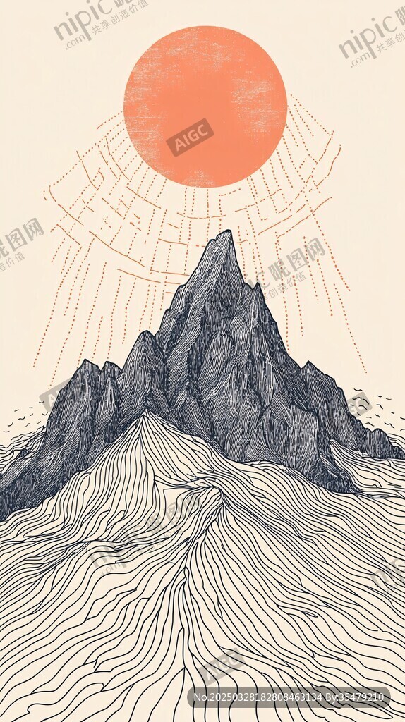 日出高山 線條繪就美景