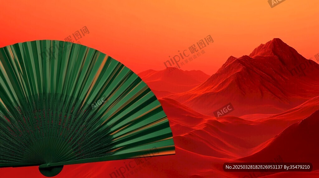 折扇映紅嶺