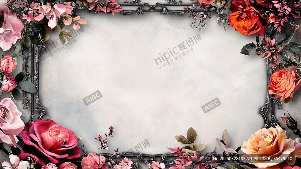 花卉邊框背景圖