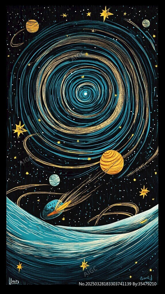 夢(mèng)幻宇宙漩渦與星球圖景