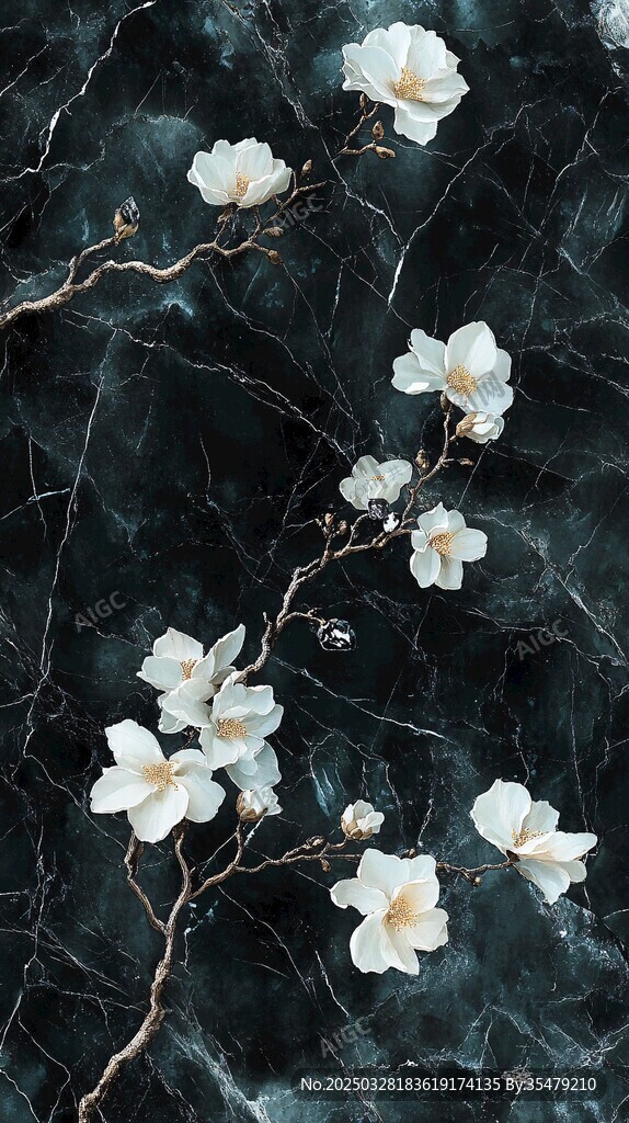水墨風玉蘭花枝背景圖