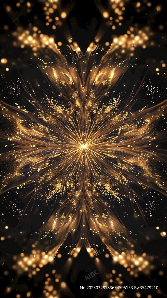 璀璨金色光效夢(mèng)幻粒子圖案