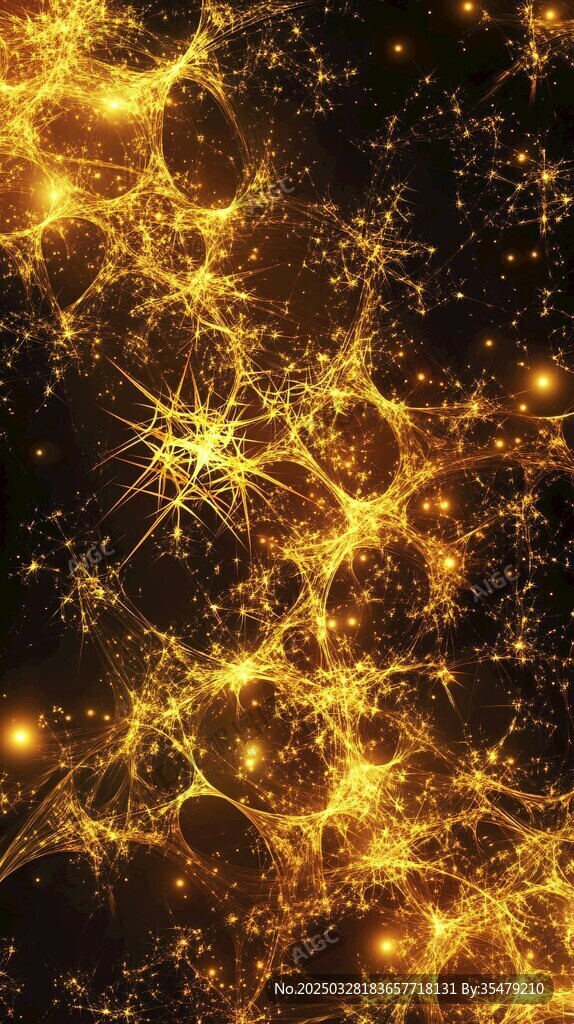 金色璀璨星芒夢幻背景圖