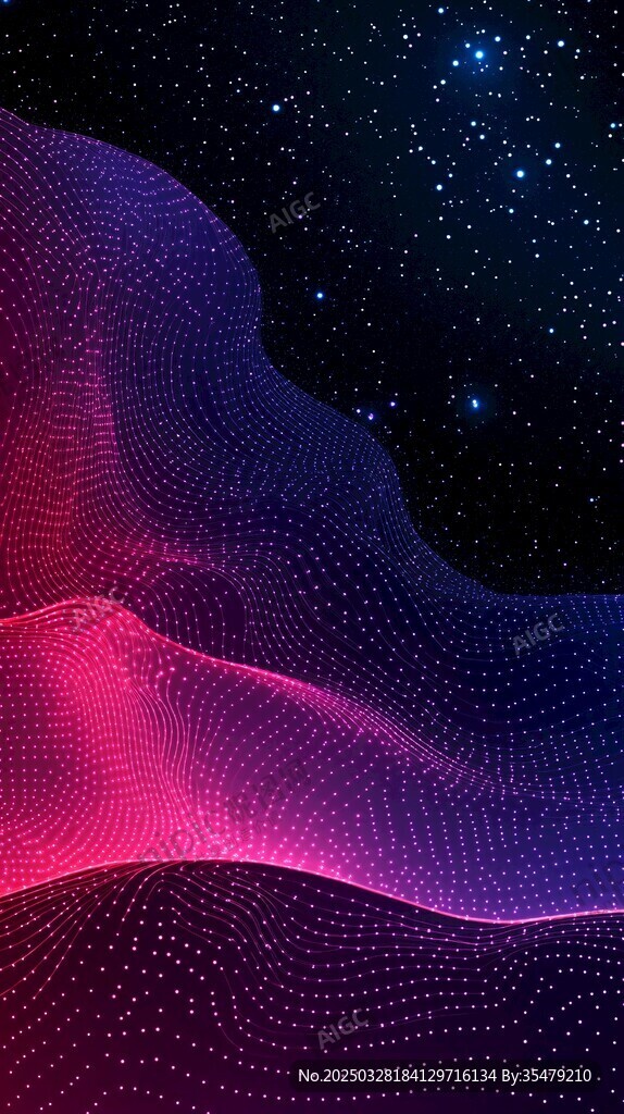 夢幻星空下的抽象波浪紋理