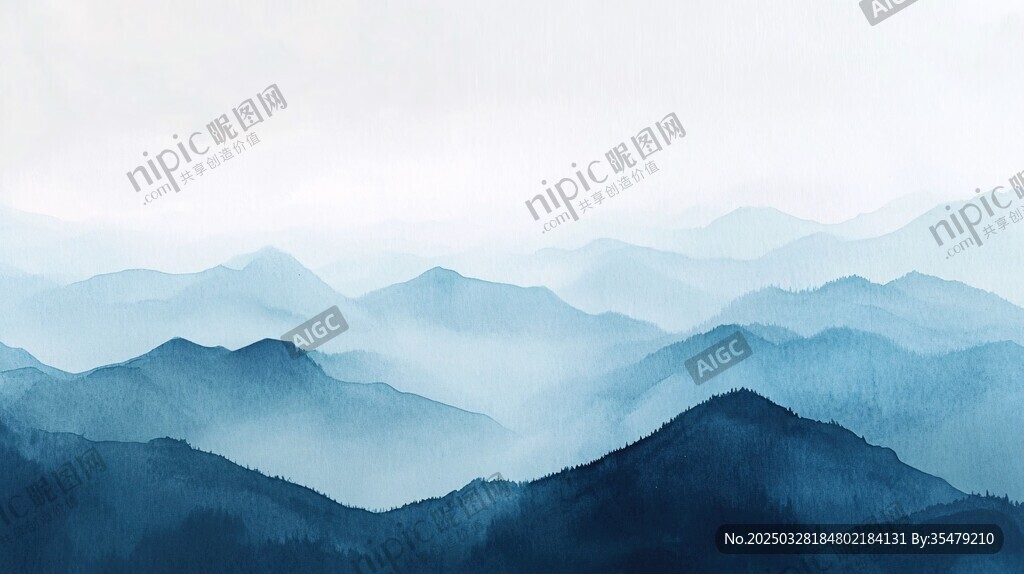 水墨群山 朦朧詩意畫卷