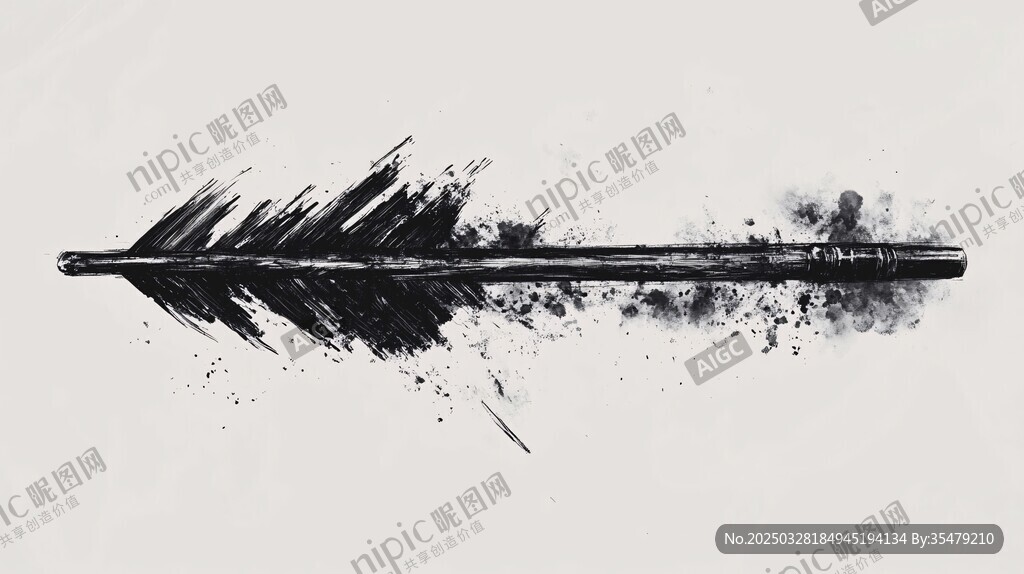 水墨風(fēng)格羽毛抽象藝術(shù)圖