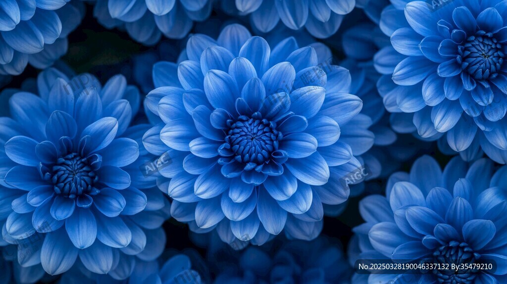 藍(lán)色菊花綻放的美麗瞬間