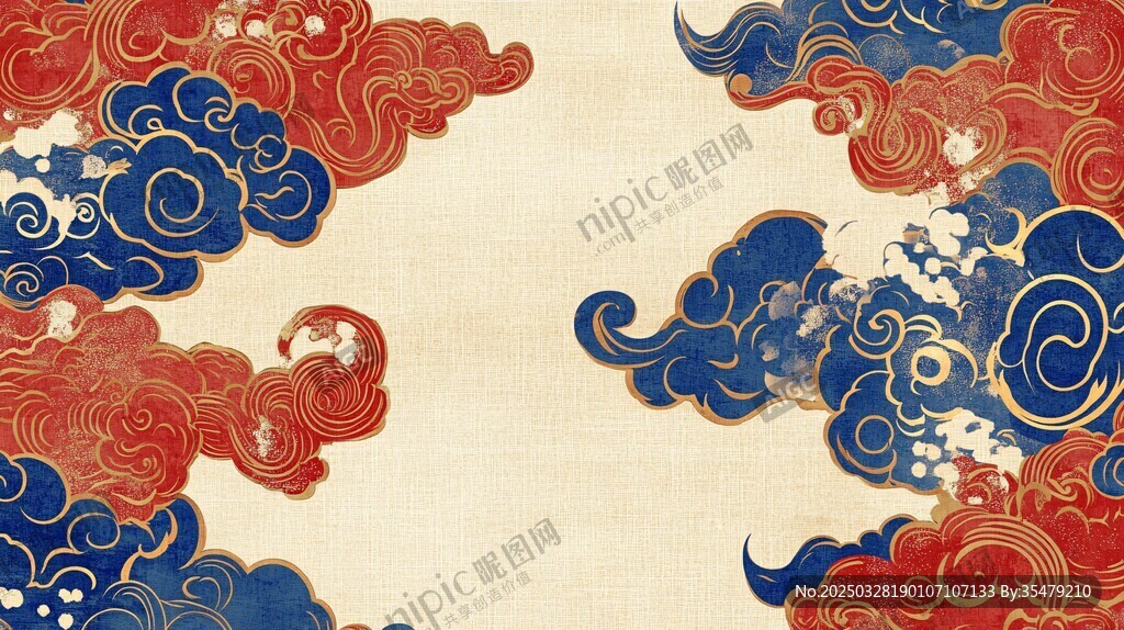 中式古典祥云圖案背景