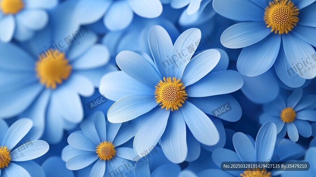 藍色小花簇擁的美麗景象
