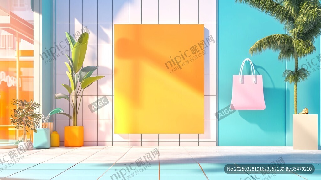 時尚戶外櫥窗展示場景