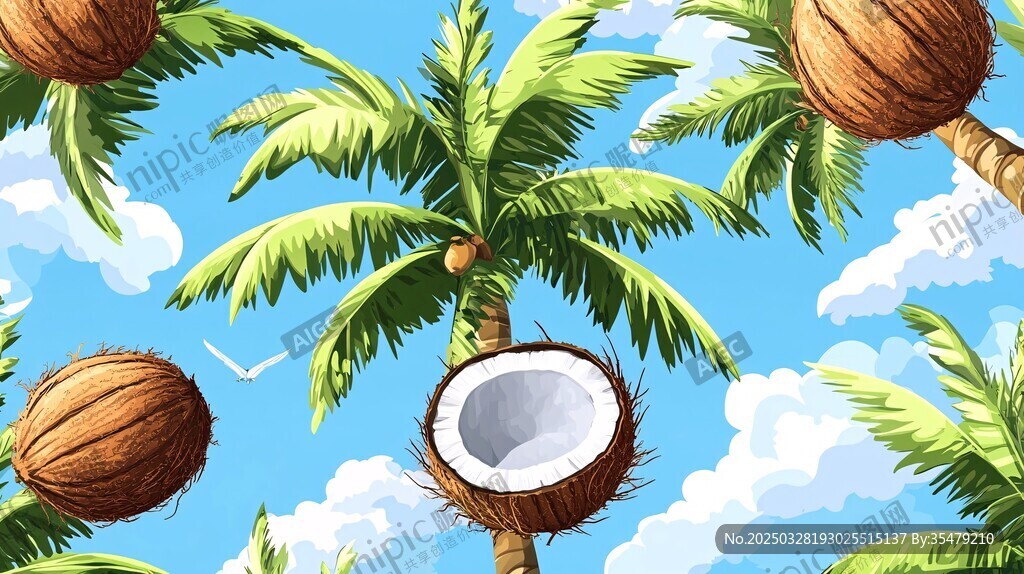 夏日椰林風光