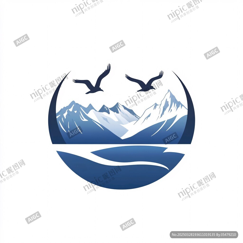 高山飛鳥水景標志圖案
