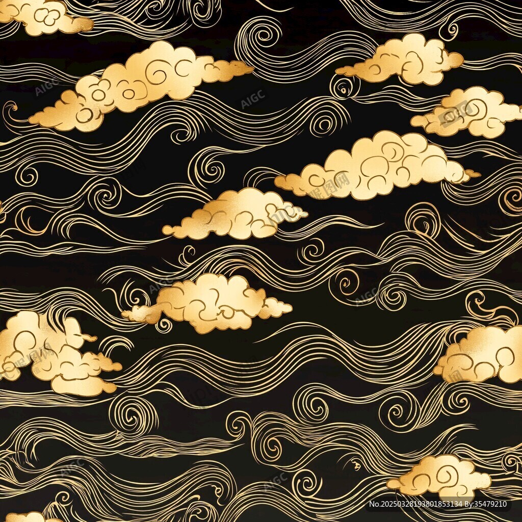 黑金云紋中式傳統(tǒng)圖案