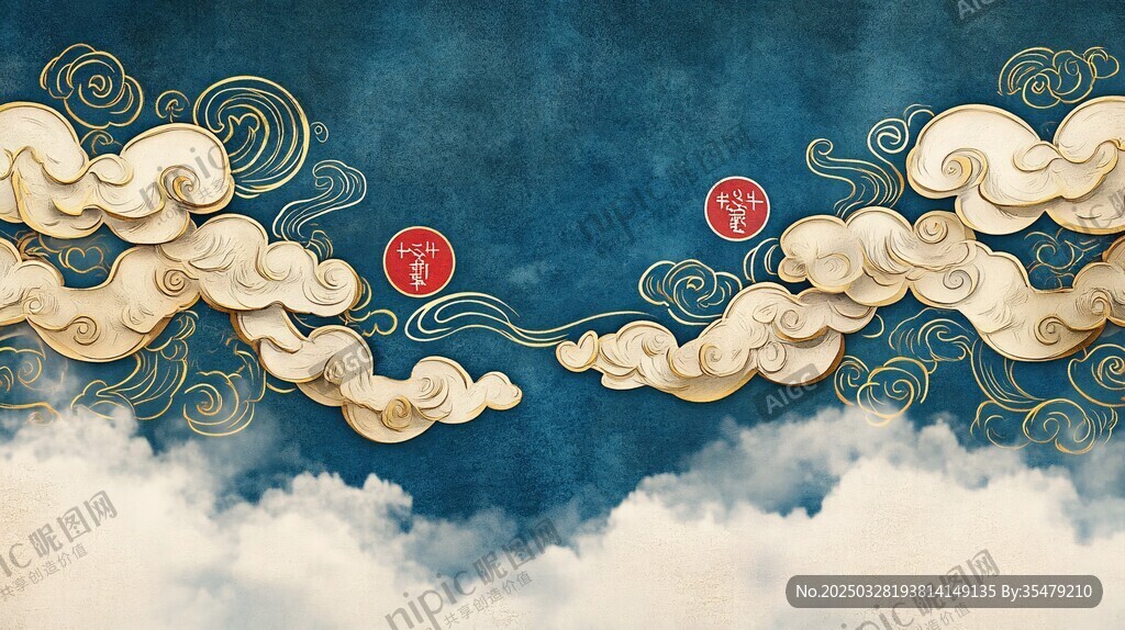 中式祥云背景圖