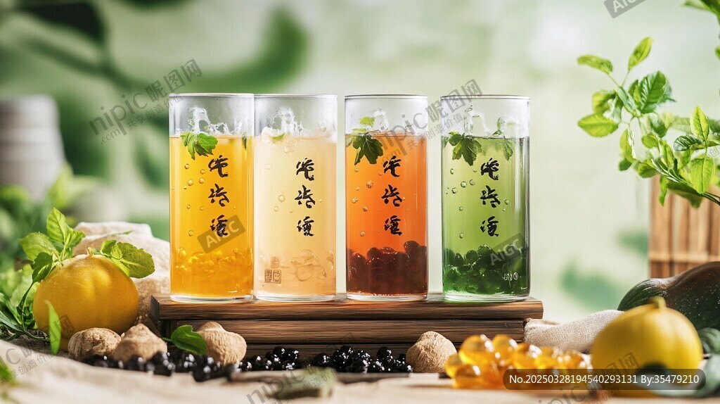 多彩養(yǎng)生茶展示與原料搭配