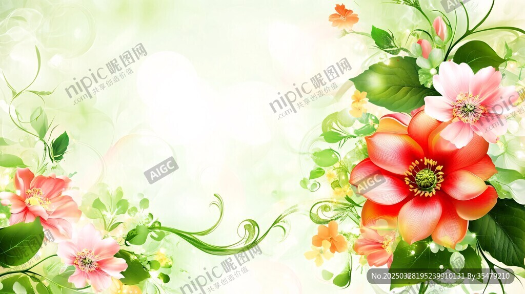 清新花卉背景圖
