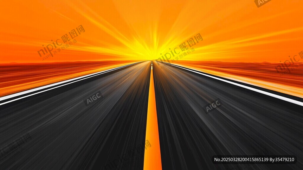 朝陽下的延伸公路