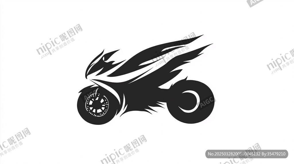 火焰摩托車標志設計