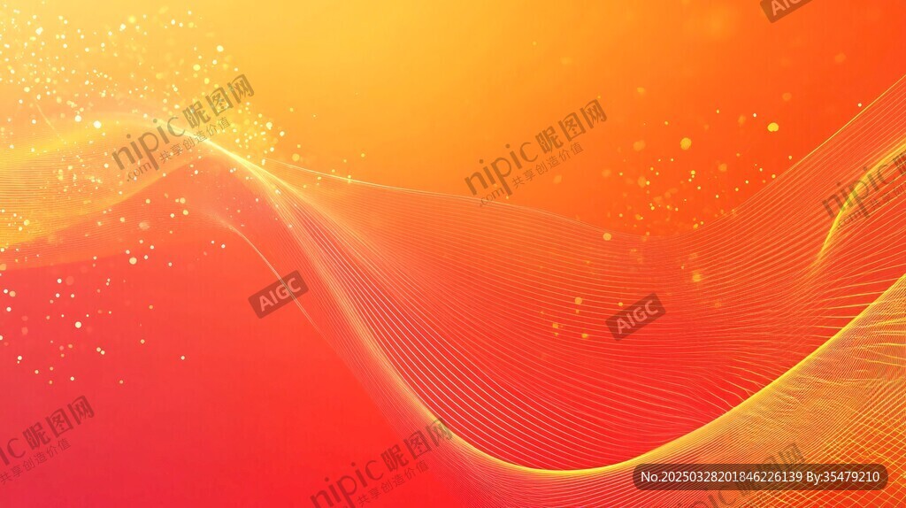 橙紅色動感線條夢幻背景