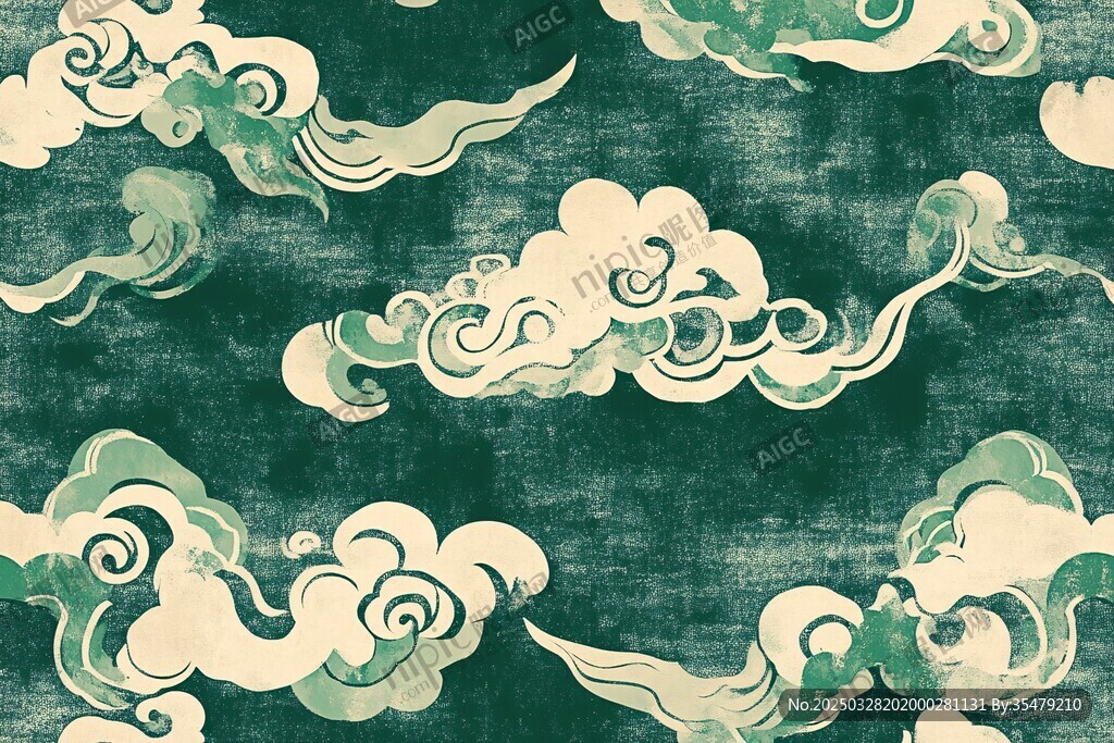 中式云紋復(fù)古風(fēng)背景圖案