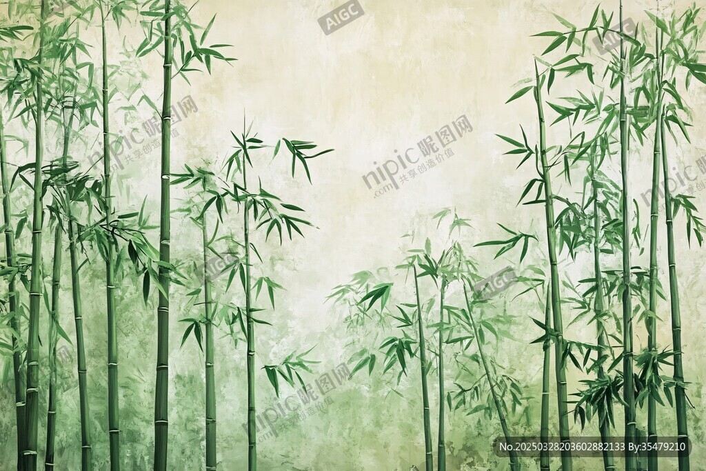 水墨竹林圖