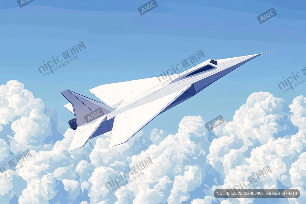 未來概念飛機(jī)翱翔云端