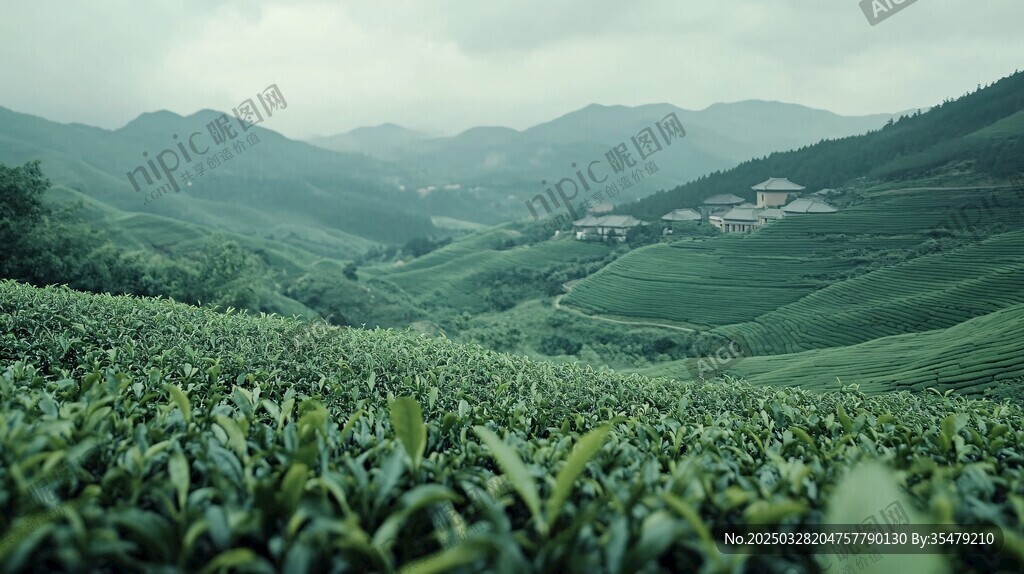 山間茶園美景