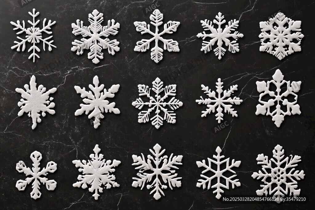 精美多樣白色雪花裝飾品