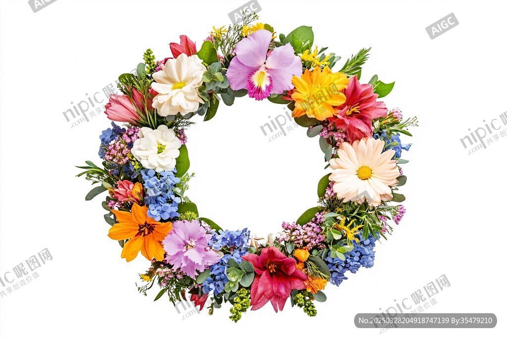 多彩鮮花花環(huán)