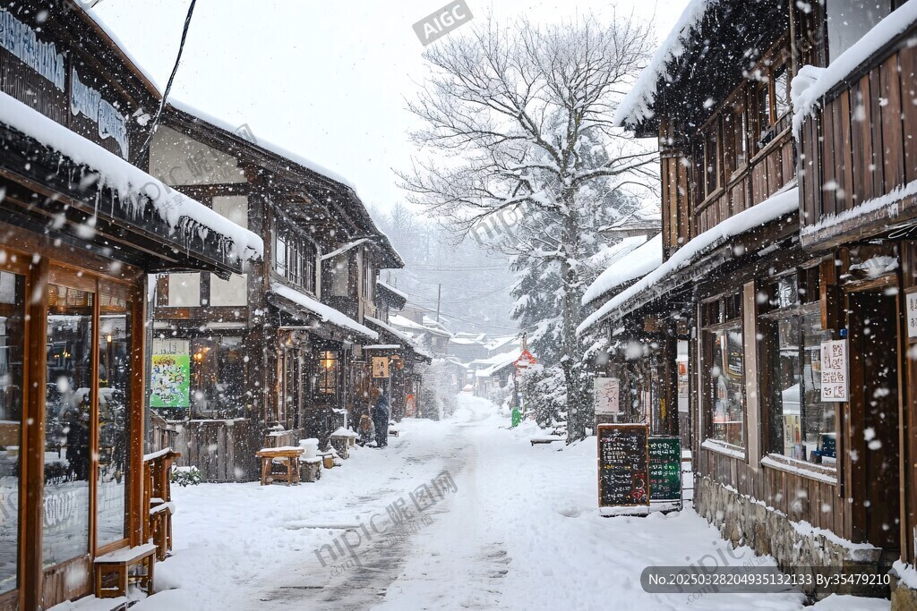 雪覆古街 靜謐冬日風(fēng)情