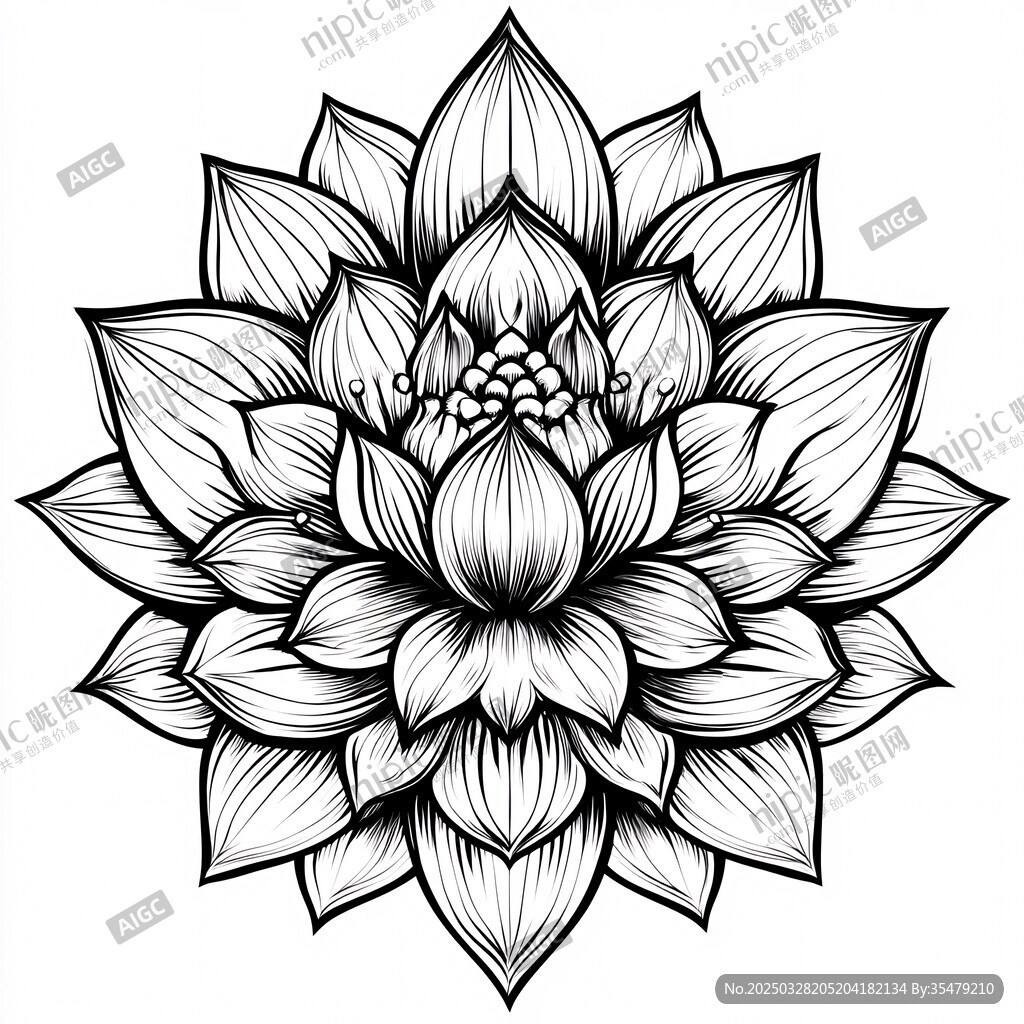 黑白蓮花圖案