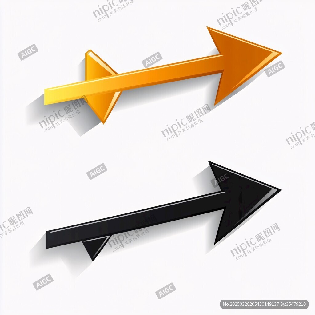 雙色立體箭頭圖標設計